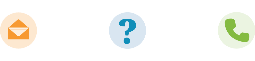 icons containing letter, question mark, and phone symbols