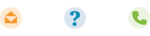 icons containing letter, question mark, and phone symbols